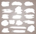 Abstract vector paint set. Isolated grunge elements for paper design. Ink paint brush stains or spots on light Royalty Free Stock Photo