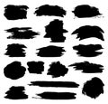 Abstract vector paint set. Isolated grunge elements for paper design. Ink paint brush stains or spots on white Royalty Free Stock Photo