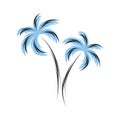 Abstract vector palm tree summer symbol isolated