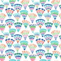 Abstract vector pattern with colorful scallop shapes