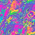 Abstract vector pattern suitable for printing children`s prints on textiles, fabrics, clothes, boys, girls. Psychedelic neon