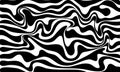 Abstract vector pattern of wavy stripes or rippled 3D relief black and white lines background. Royalty Free Stock Photo