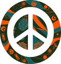 Abstract vector peace sign. Colroful image for design