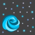 Abstract vector picture of the night sky, stars and moon, for interior design. Royalty Free Stock Photo
