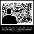 An abstract vector poster illustration for MLK day in abstract designs concepts of empathy and dream in black