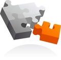 Abstract vector puzzle piece logo / icon - 6