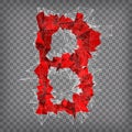 Abstract vector red modern triangular emblem of B on a chequered Royalty Free Stock Photo