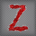abstract vector red modern triangular emblem of type Z on a chequered background Royalty Free Stock Photo