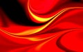 Abstract vector red and yellow shaded wavy background with lighting effect, vector illustration Royalty Free Stock Photo