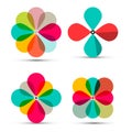 Abstract Vector Retro Flowers Symbols Set Royalty Free Stock Photo