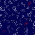 Abstract vector Running sneakers shoes seamless pattern