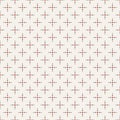 Abstract vector seamless minimalistic pattern. Regularly repeating crosses made of dots. Royalty Free Stock Photo