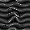 Abstract vector seamless moire pattern with lines. Monochrome graphic black and white ornament.