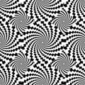 Abstract vector seamless op art pattern. Black and white pop art, graphic ornament. Optical illusion Royalty Free Stock Photo