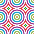 Abstract vector seamless op art pattern. Colorful disko ornament