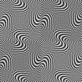 Abstract vector seamless op art pattern. Monochrome graphic ornament