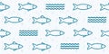 Abstract vector seamless pattern background with fish Royalty Free Stock Photo