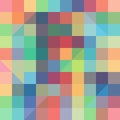 Abstract vector seamless pattern. Background with multicolored squares and triangles. For wallpaper gift and wrapping paper