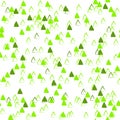 Abstract vector seamless pattern with chaotic triangles. Classical neutral backdrop. Hand drawn randomly scattered green deltas on Royalty Free Stock Photo
