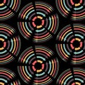 Abstract vector seamless pattern with colorful rounded arrows
