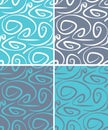 Abstract vector seamless pattern with flowing lines background, curve waves, bent geometric curls. Royalty Free Stock Photo