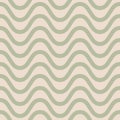 Abstract vector seamless pattern with horizontal wavy lines. Green and beige Royalty Free Stock Photo
