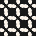 Abstract vector seamless pattern. Simple monochrome geometric ornamental texture with curved shapes, diagonal grid, mesh, lattice Royalty Free Stock Photo