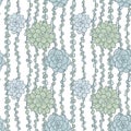 Abstract vector seamless pattern with succulentes Royalty Free Stock Photo