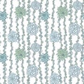 Abstract vector seamless pattern with succulentes Royalty Free Stock Photo