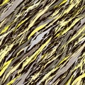 Abstract vector seamless pattern. Yellow and gray brushstroke on black background Royalty Free Stock Photo