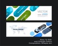 Abstract vector set of modern horizontal website banners with co