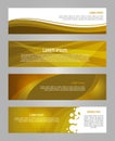 Abstract vector set of 4 simply banner in gold color Royalty Free Stock Photo