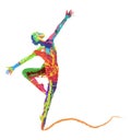 Abstract vector silhouette dancing girl Royalty Free Stock Photo