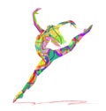 Abstract vector silhouette dancing girl Royalty Free Stock Photo