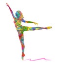 Abstract vector silhouette dancing girl Royalty Free Stock Photo