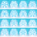 Abstract Vector Snowflake Icon Collection with Ice Blue Background Gradient Royalty Free Stock Photo