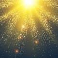 Abstract vector space background. Explosion of glowing particles and light rays. Futuristic technology style. Royalty Free Stock Photo
