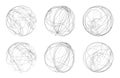 abstract vector sphere of lines and curves. set Royalty Free Stock Photo