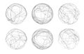 abstract vector sphere of lines and curves. set Royalty Free Stock Photo