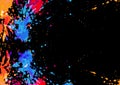 Abstract vector splatter multicolor paint on black color background design. illustration vector design Royalty Free Stock Photo