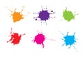 Abstract vector splatter set multicolor design background. illustration vector design Royalty Free Stock Photo