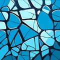 abstract vector stained-glass mosaic background - blue and black colors AI generated Royalty Free Stock Photo