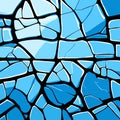 abstract vector stained-glass mosaic background - blue and black colors generative AI Royalty Free Stock Photo