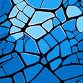 abstract vector stained-glass mosaic background - blue and black colors generative AI Royalty Free Stock Photo