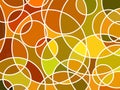 Vector stained-glass mosaic background - orange, yellow and green circles