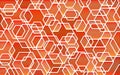 Vector stained-glass mosaic background - red and orange hexagons Royalty Free Stock Photo