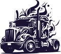 Cargo transport illustrated in abstract vector stencil art Royalty Free Stock Photo