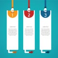 Abstract vector 3 steps infographic template in flat style for layout workflow scheme, numbered options, chart or diagram