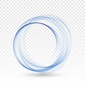 Abstract vector swirl energy circle Blue c wave design element with shadow. Royalty Free Stock Photo