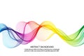 Abstract vector transparent rainbow wave on white background Royalty Free Stock Photo